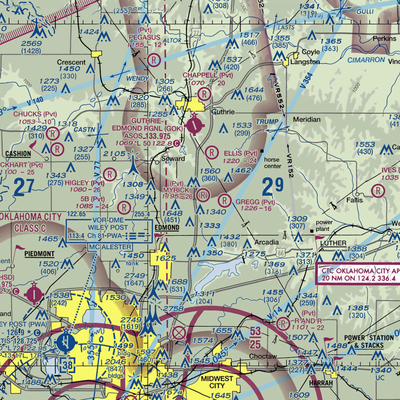 Myrick Airport (33OK) VFR Sectional  Gaming Mouse Pad