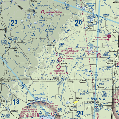 Bowman Airstrip (32WN) VFR Sectional  Gaming Mouse Pad