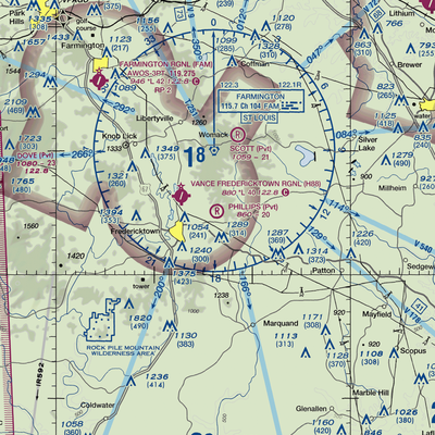 Phillips Airport (32MO) VFR Sectional  Gaming Mouse Pad