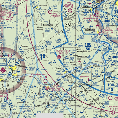 Roberts Airport (32II) VFR Sectional  Gaming Mouse Pad