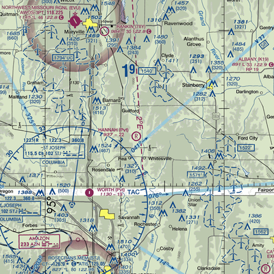 Hannah Airport (31MO) VFR Sectional  Gaming Mouse Pad