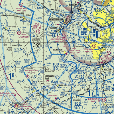 Rising Sun Airport (31II) VFR Sectional  Gaming Mouse Pad