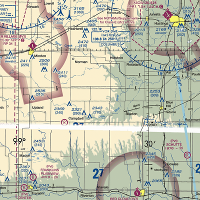 Nebraskaland Aviation Airport (30NE) VFR Sectional  Gaming Mouse Pad