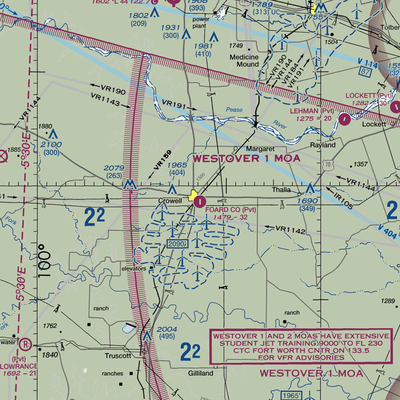 Foard County Airport (2XA0) VFR Sectional  Gaming Mouse Pad