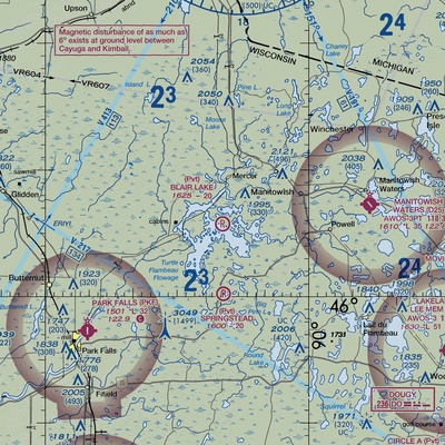 Blair Lake Airport (2WI5) VFR Sectional  Gaming Mouse Pad