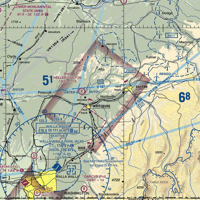 Touchet Valley Airport (2WA9) VFR Sectional  Gaming Mouse Pad