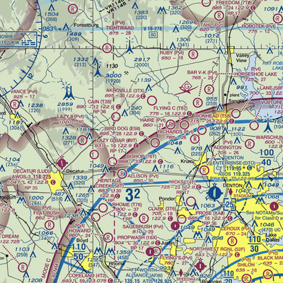 Eagle's Landing Airport (2TX8) VFR Sectional  Gaming Mouse Pad