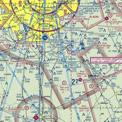 Russell Paradise Airport (2TX1) VFR Sectional  Gaming Mouse Pad