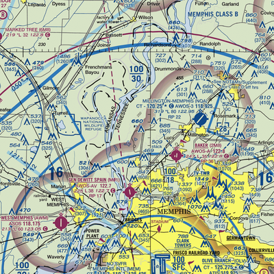 Shoemaker-Shelby Forest Airport (2TN4) VFR Sectional  Gaming Mouse Pad