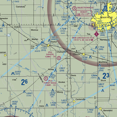 Dangel Airport (2SD7) VFR Sectional  Gaming Mouse Pad