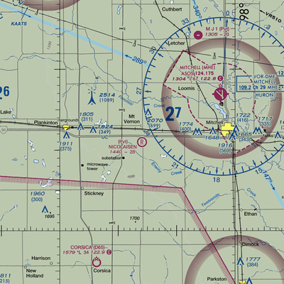 Nicolaisen Airport (2SD4) VFR Sectional  Gaming Mouse Pad