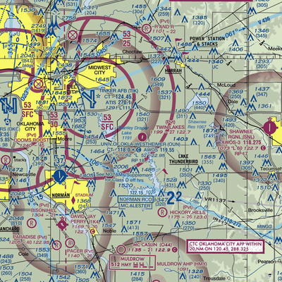 Twin Lakes Airport (2OK2) VFR Sectional  Gaming Mouse Pad