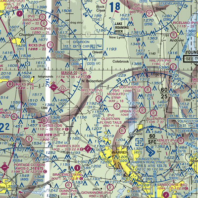 Bristol Airstrip (2OA1) VFR Sectional  Gaming Mouse Pad