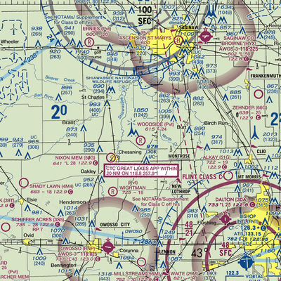 Woodside Airport (2MI0) VFR Sectional  Gaming Mouse Pad