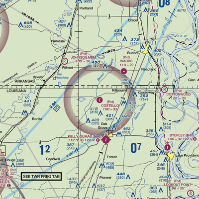 Costello Airport (2LA7) VFR Sectional  Gaming Mouse Pad