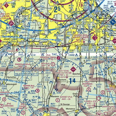 Meadow Creek Airport (2IL9) VFR Sectional  Gaming Mouse Pad