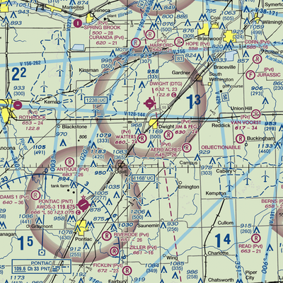 Watters Airport (2IL2) VFR Sectional  Gaming Mouse Pad