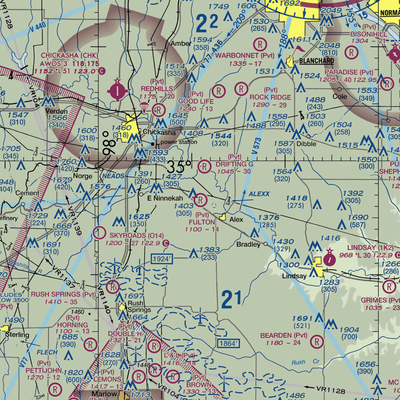 Fulton Airport (00AS) VFR Sectional  Gaming Mouse Pad