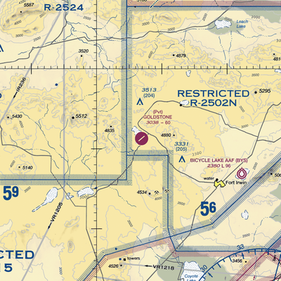 Goldstone /Gts/ Airport (00CA) VFR Sectional  Gaming Mouse Pad