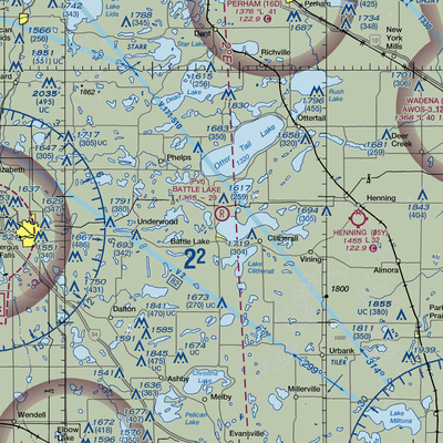 Battle Lake Municipal Airport (00MN) VFR Sectional  Gaming Mouse Pad