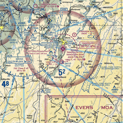 Lazy J. Aerodrome (00WV) VFR Sectional  Gaming Mouse Pad