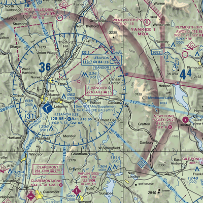 Moore Airfield (01NH) VFR Sectional  Gaming Mouse Pad