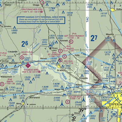 Jmj Landing Airport (02KS) VFR Sectional  Gaming Mouse Pad