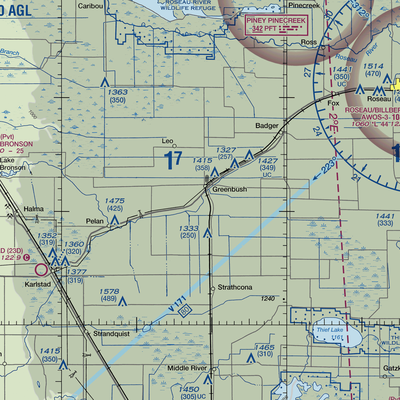 Greenbush Municipal Airport (02MN) VFR Sectional  Gaming Mouse Pad