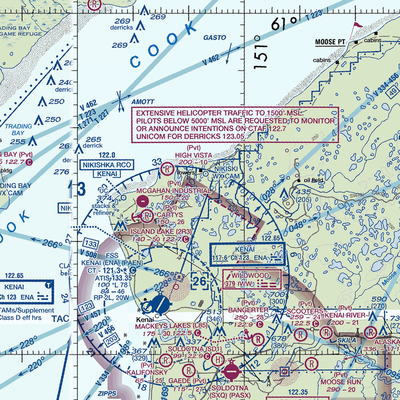 Joe Clouds Seaplane Base (03AK) VFR Sectional  Gaming Mouse Pad