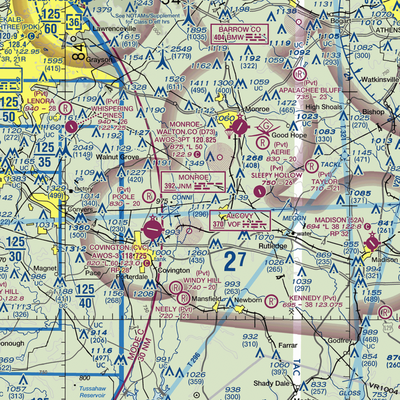 Alcovy Airport (07GA) VFR Sectional  Gaming Mouse Pad