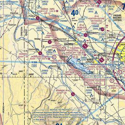 Symms Airport (08ID) VFR Sectional  Gaming Mouse Pad