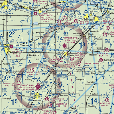 Sauer Airport (08LL) VFR Sectional  Gaming Mouse Pad