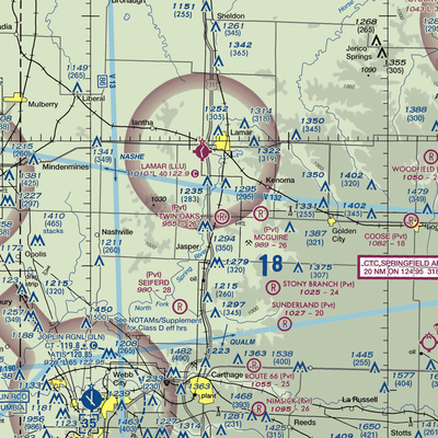 Twin Oaks Airport (08MO) VFR Sectional  Gaming Mouse Pad