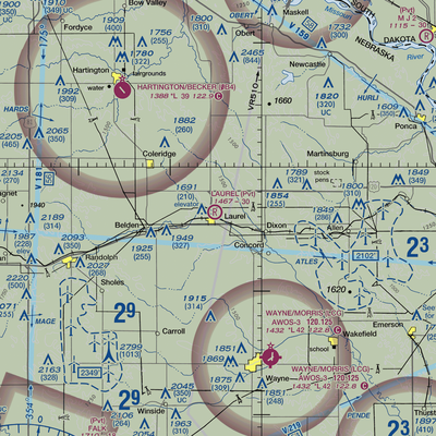 Laurel Municipal Airport (08NE) VFR Sectional  Gaming Mouse Pad