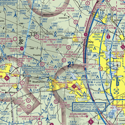 Cross Wind Airport (08TX) VFR Sectional  Gaming Mouse Pad