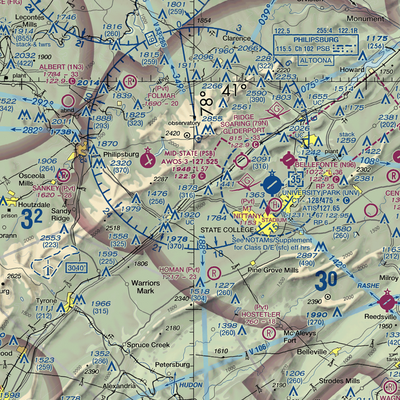 Eagle Field (09PA) VFR Sectional  Gaming Mouse Pad