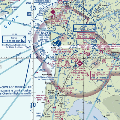 Kalifonsky Meadows Airport (0AA7) VFR Sectional  Gaming Mouse Pad