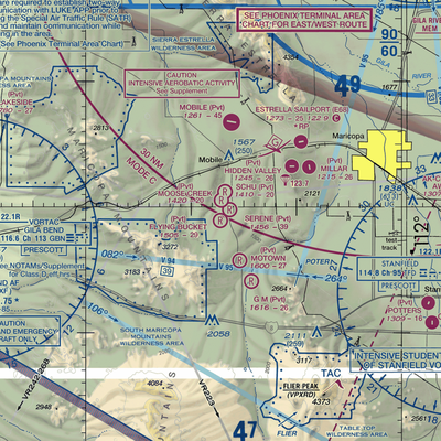 Flying Bucket Ranch Airport (0AZ4) VFR Sectional  Gaming Mouse Pad