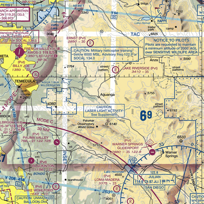 Ward Ranch Airport (0CA8) VFR Sectional  Gaming Mouse Pad