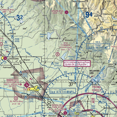 Yosemite Hidden Lake Ranch Airport (0CL0) VFR Sectional  Gaming Mouse Pad