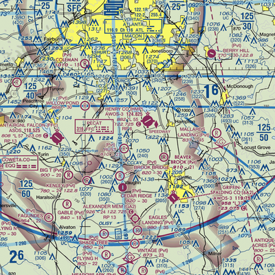 Halls Flying Ranch Airport (0GA0) VFR Sectional  Gaming Mouse Pad