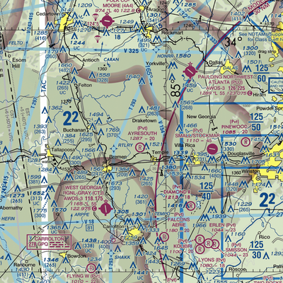 Ayresouth Airport (0GA3) VFR Sectional  Gaming Mouse Pad