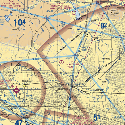 Black Butte Ranch Airport (0ID4) VFR Sectional  Gaming Mouse Pad