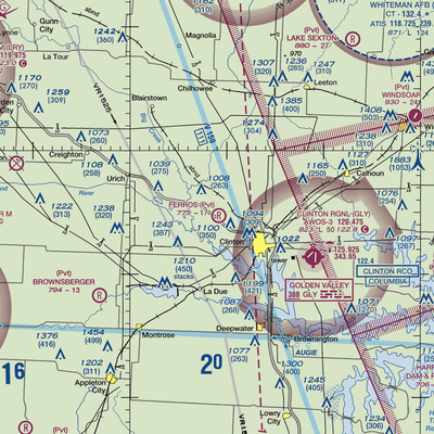 Ferros Ranch-Aero Airport (0MO0) VFR Sectional  Gaming Mouse Pad