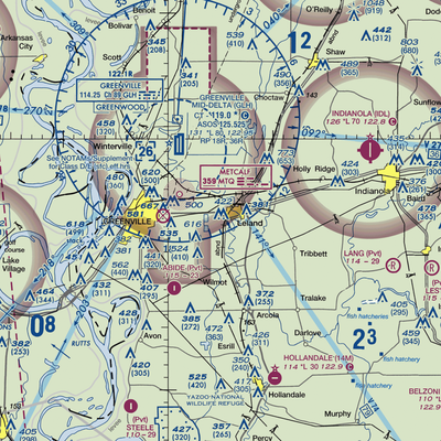 Lewis Air Service Airport (0MS5) VFR Sectional  Gaming Mouse Pad