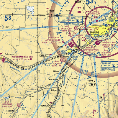 Cottonwood Airport (0MT5) VFR Sectional  Gaming Mouse Pad