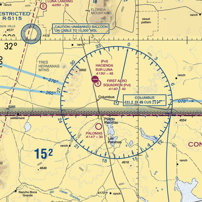 Columbus Municipal Airport (0NM0) VFR Sectional  Gaming Mouse Pad