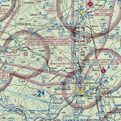 Hidden Quarry Airport (0OI9) VFR Sectional  Gaming Mouse Pad