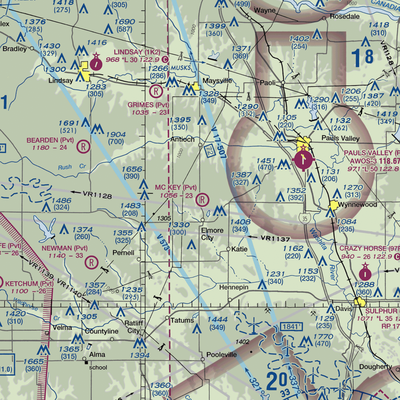 Mckey Airport (0OK1) VFR Sectional  Gaming Mouse Pad