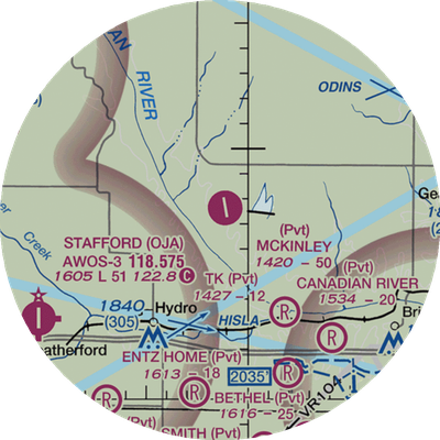 Mckinley Ranch Airport (0OK3) VFR Sectional  Gaming Mouse Pad